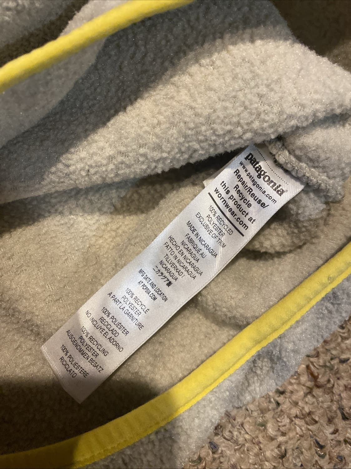20s 파타고니아 신칠라 스냅-T 오트밀 헤더/옐로우 상품이미지5