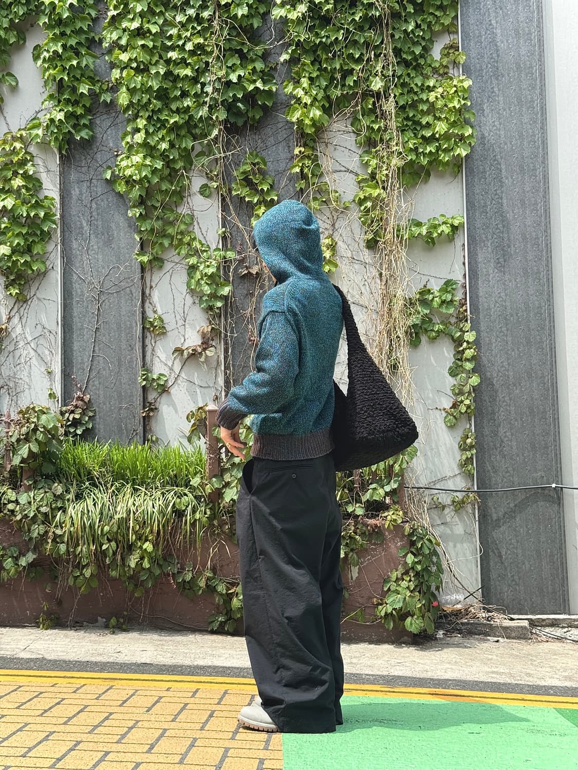 마르니 유니클로 믹스 컬러 얀 니트 후드 집업 (green) 상품이미지4