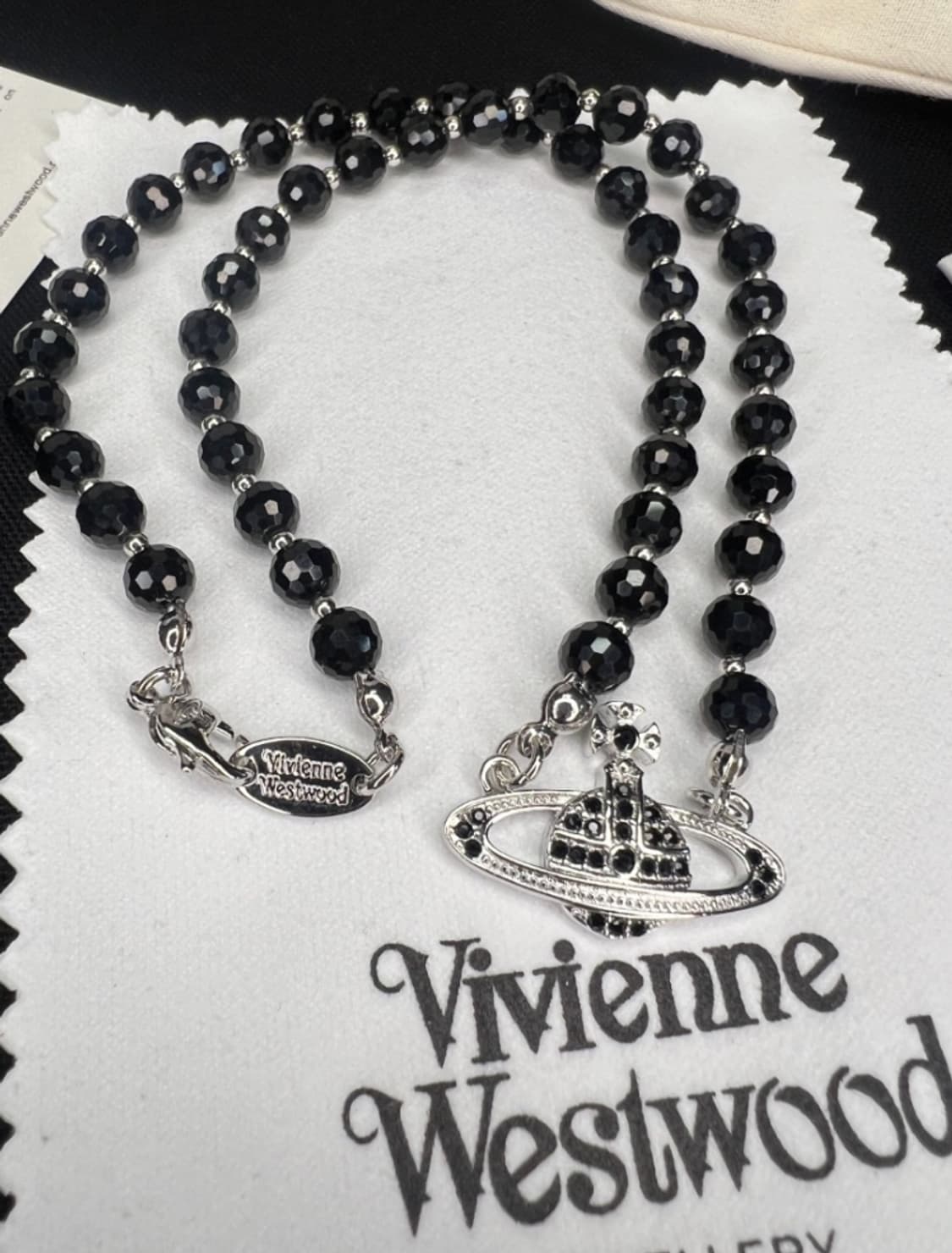 비비안웨스트우드 아카이브 메살린 블랙 크리스탈 orb 초커 목걸이 상품이미지2