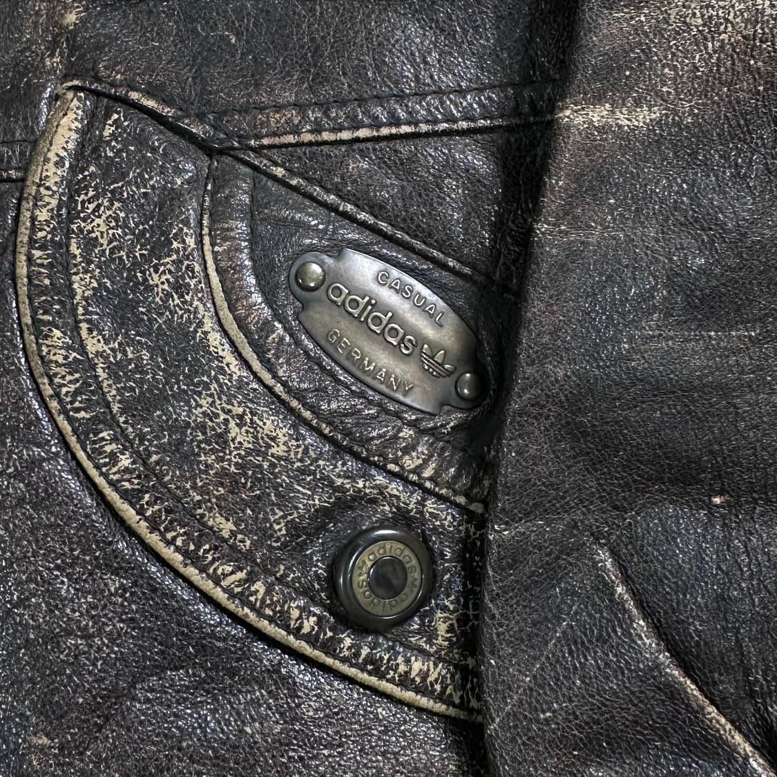 80s 아디다스 가죽 봄버 자켓 상품이미지5