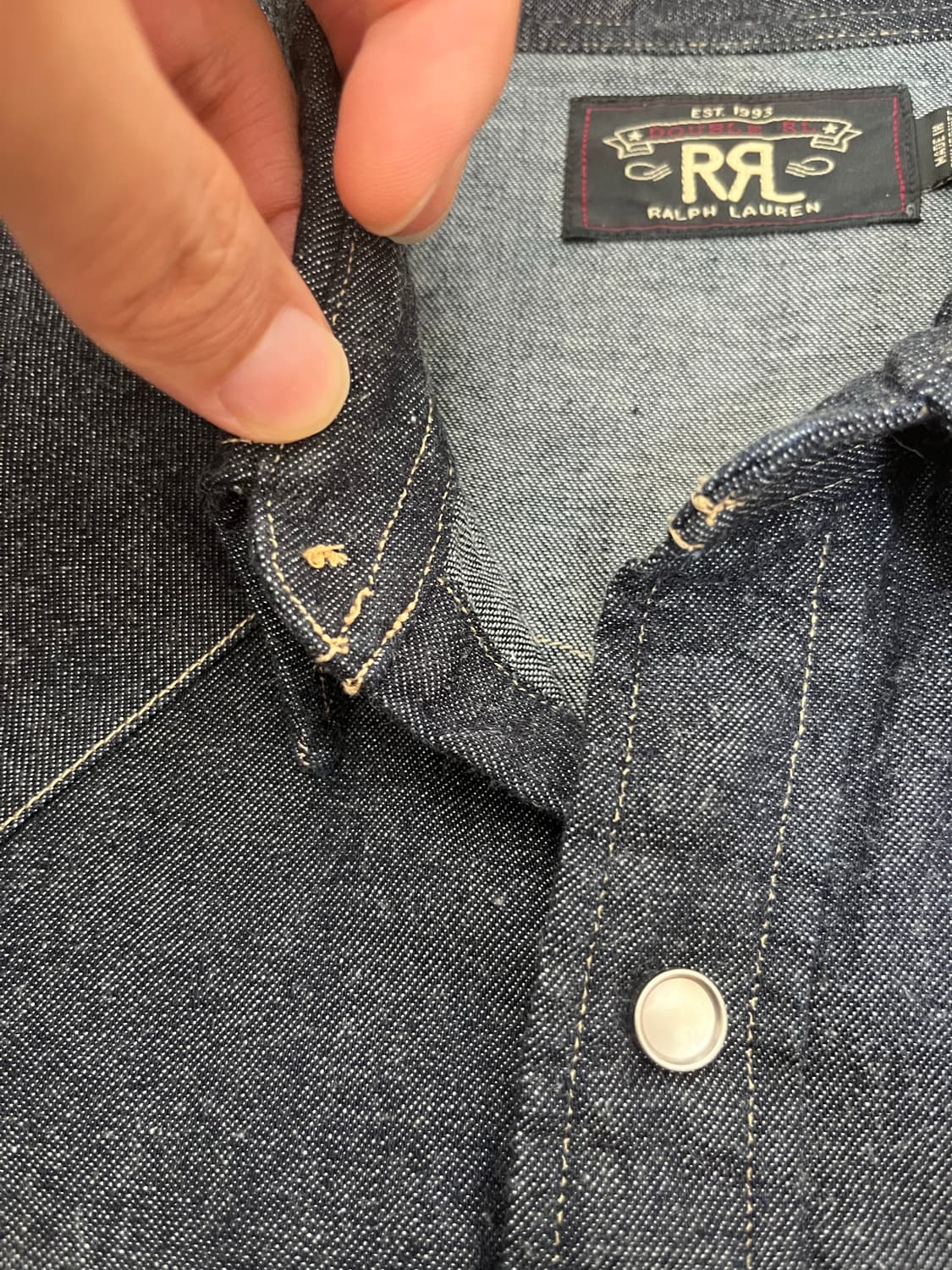 RRL 슬림핏 데님 웨스턴 셔츠(L사이즈) 상품이미지6