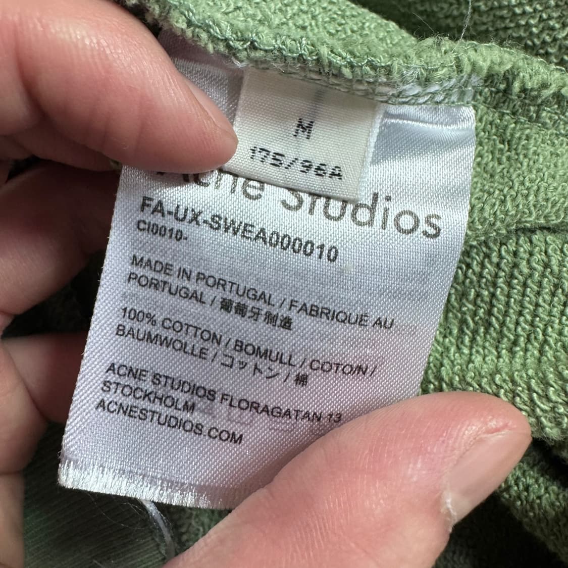 정품 아크네 스튜디오 포바 페이스 더스트 그린 맨투맨 상품이미지5