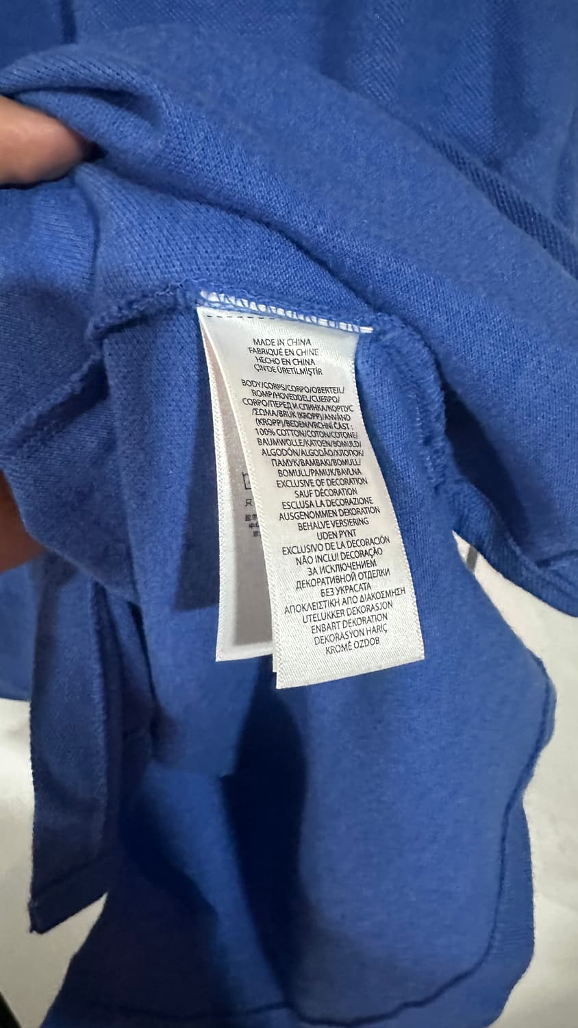 폴로 랄프로렌 블루 슬림핏 반팔 카라티 L 상품이미지3