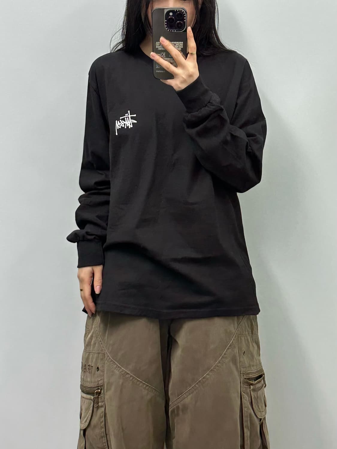스투시 스탁로고 블랙 롱슬리브  상품이미지1