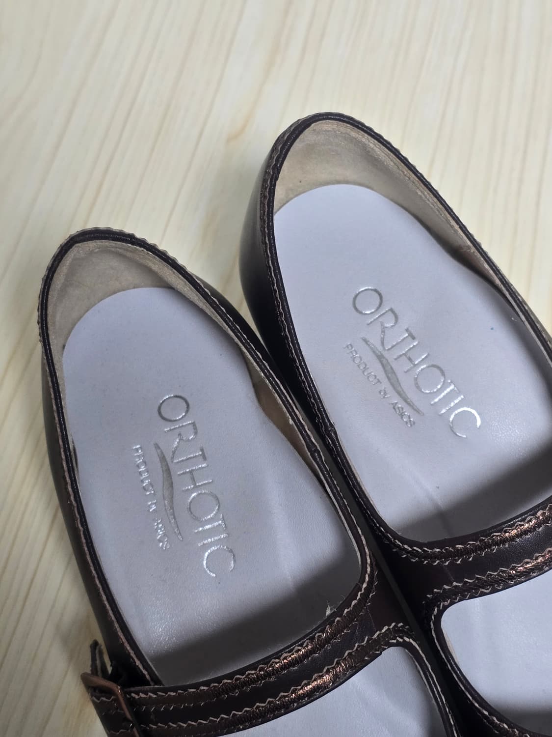 아식스 오소틱스 브라운 레더 구두 240 상품이미지6