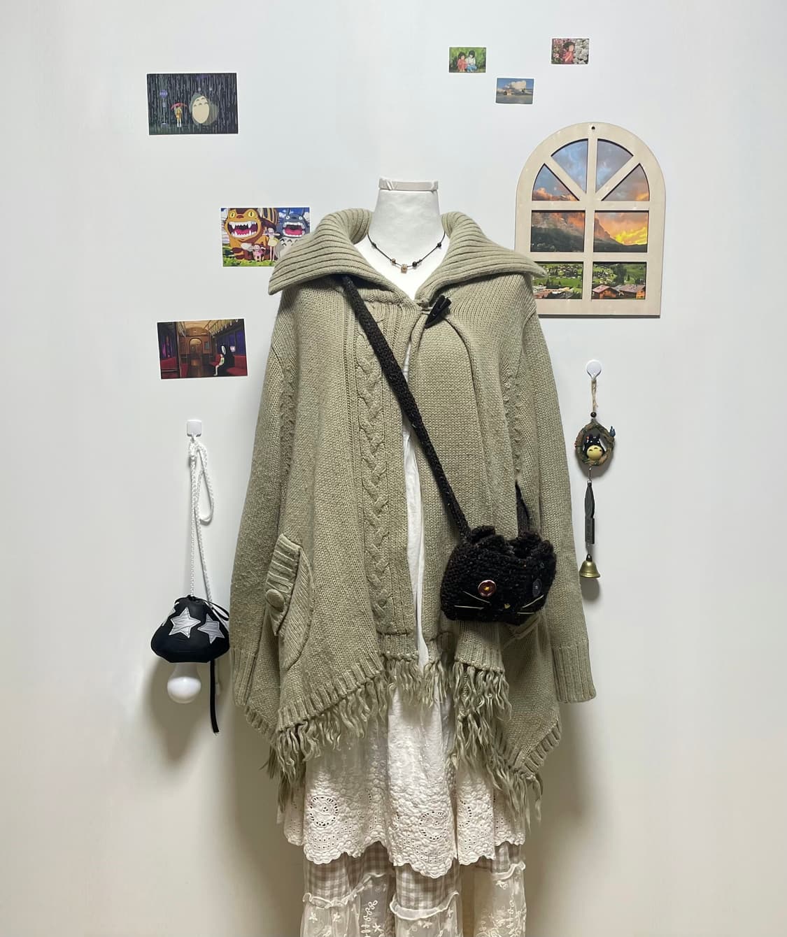 케이프 니트집업 상품이미지1