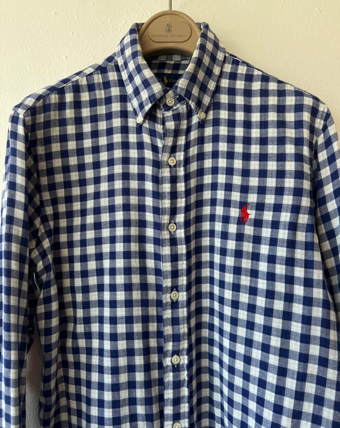 폴로랄프로렌 네이비체크 코튼긴팔셔츠 상품이미지2