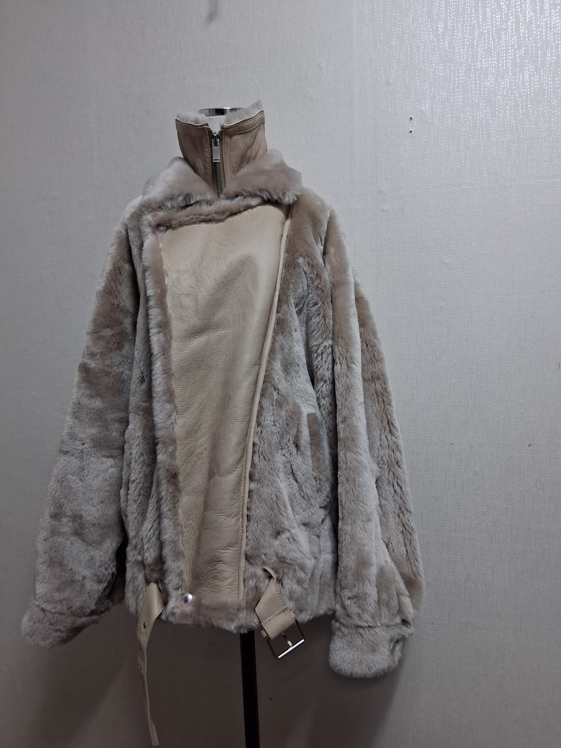 리얼 양털 무스탕 베이지 남성오버핏 100 까지 여성오버핏  상품이미지7