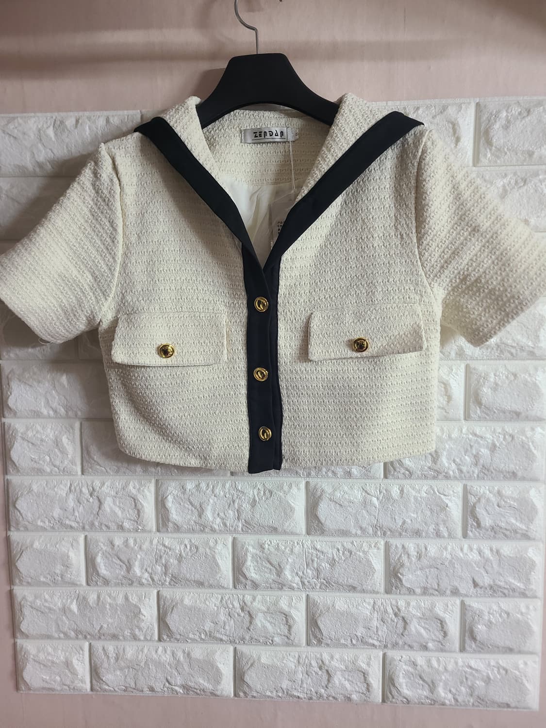 젠다 세일러 반팔 크롭자켓(44-55) 상품이미지1