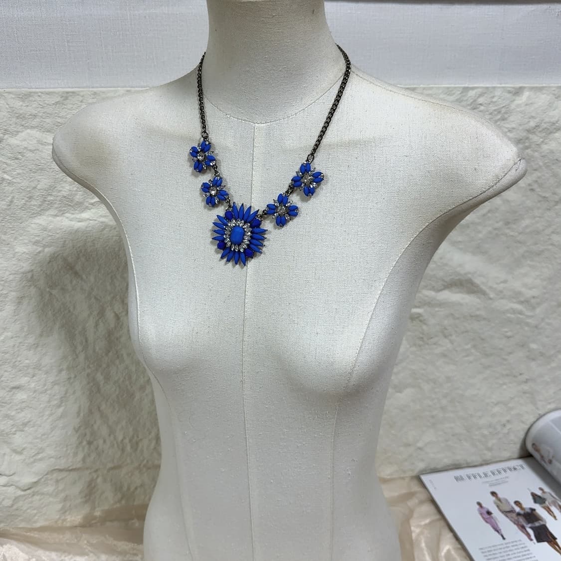 빈티지 블루 오리엔탈 쿠바체인 목걸이 상품이미지1