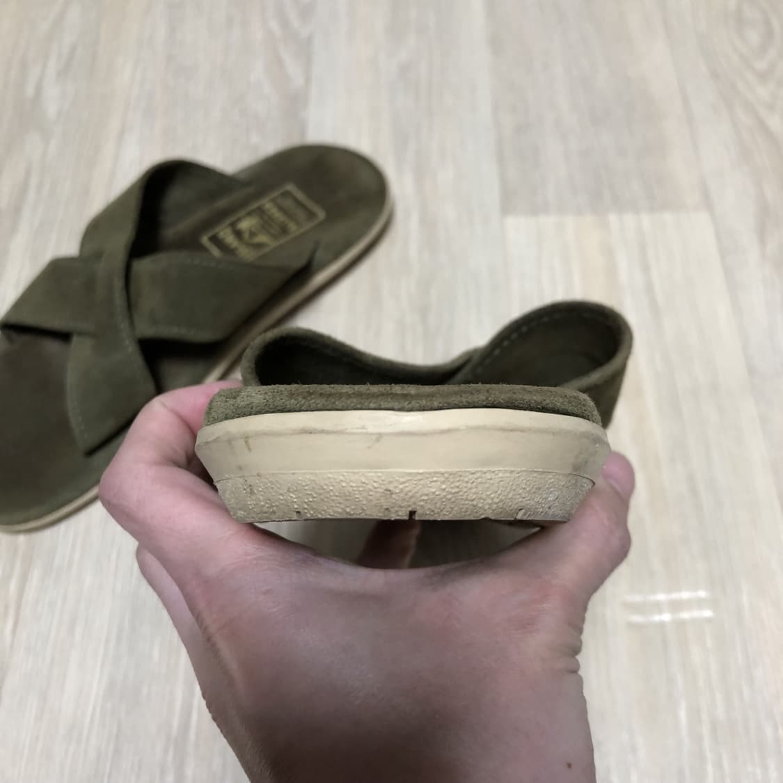 (260) 아일랜드 슬리퍼 스웨이드 슬라이드 올리브 카키 아일랜드260 상품이미지2