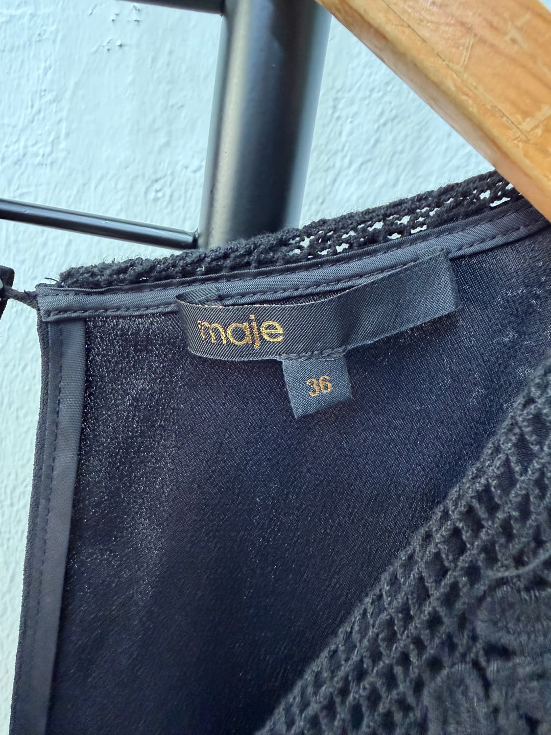 정품) maje 마쥬 블랙 레이스 원피스 36 상품이미지7