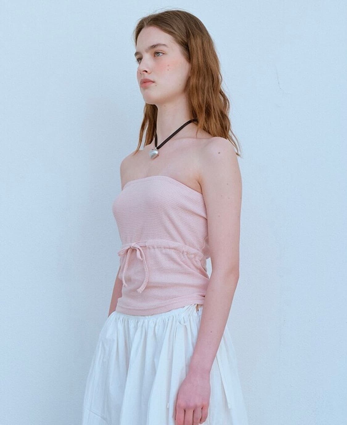 펀프롬펀 와플 튜브탑 피치 상품이미지5