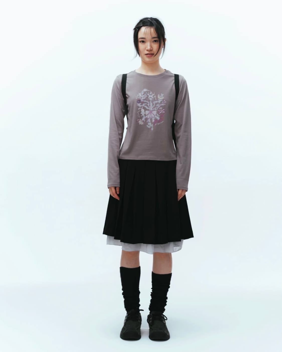 DOUBLE WAISTED PLEATS SKIRT BLACK, 2사이즈 상품이미지3