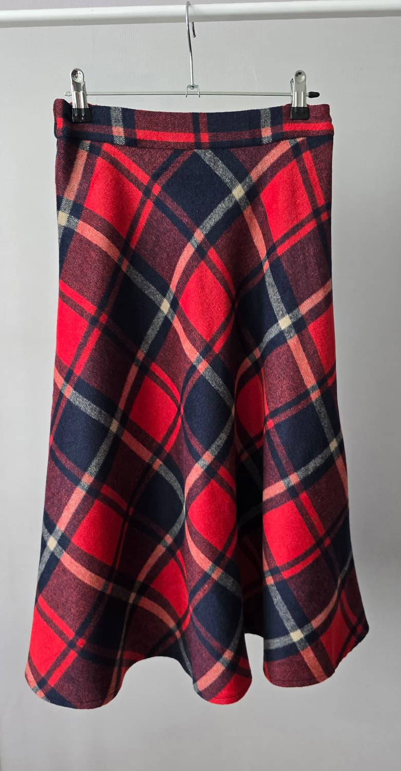 레드 체크 플레어 스커트 M 상품이미지1