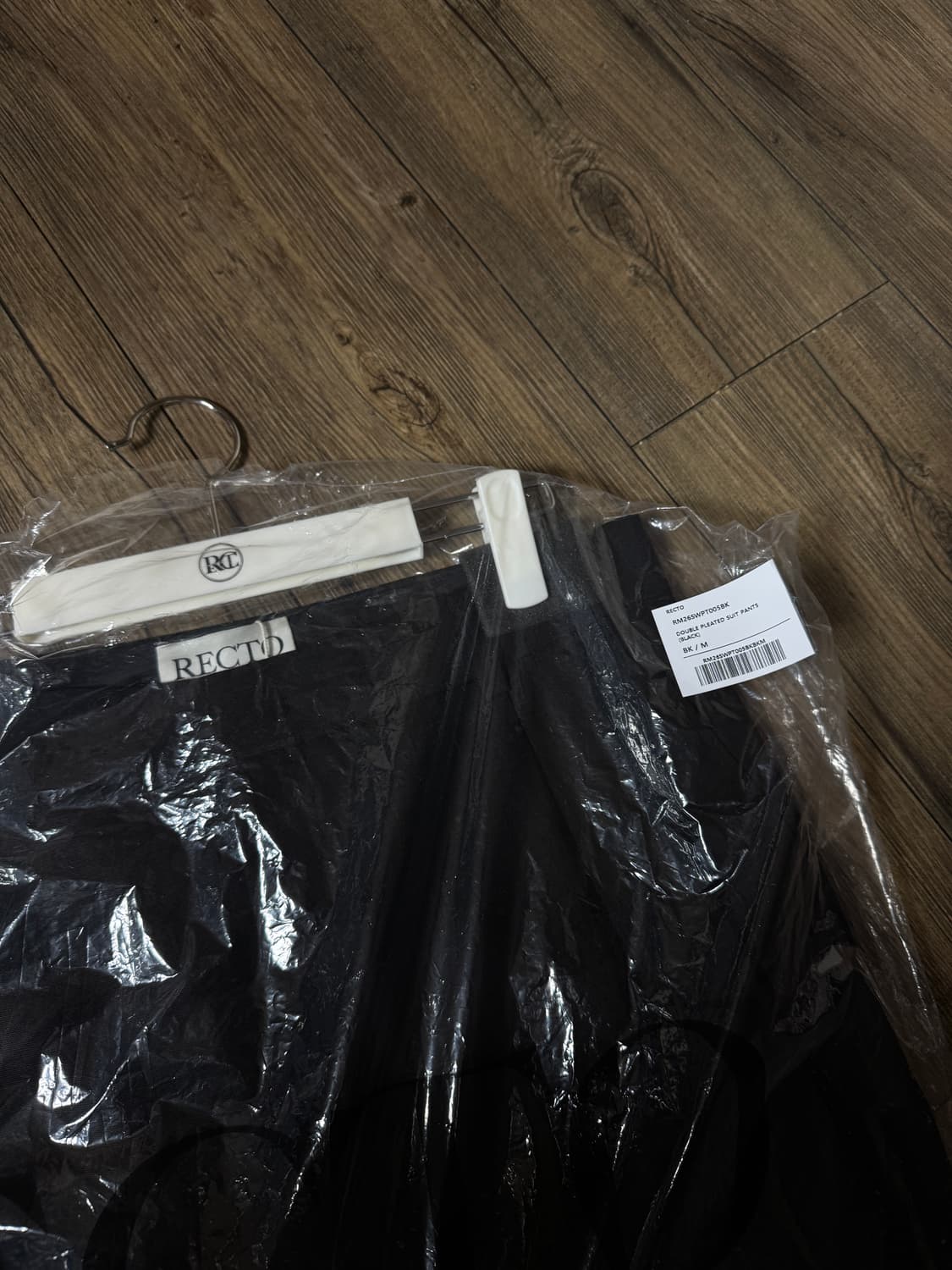 렉토 26ss 더블 플리츠 수트 팬츠 블랙 M 상품이미지5