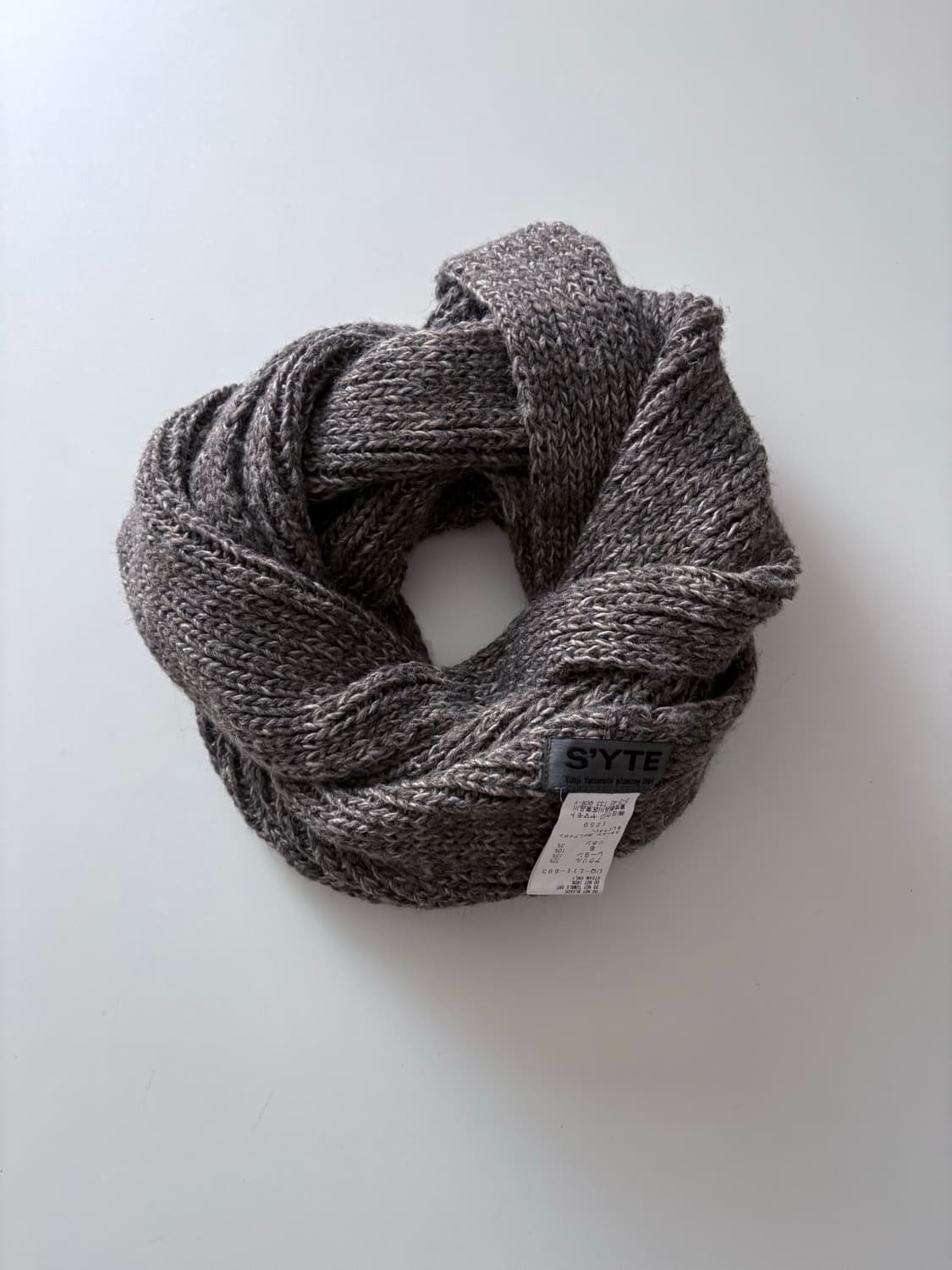 요지야마모토 S'YTE 헤비 니트 스누드 머플러 상품이미지1
