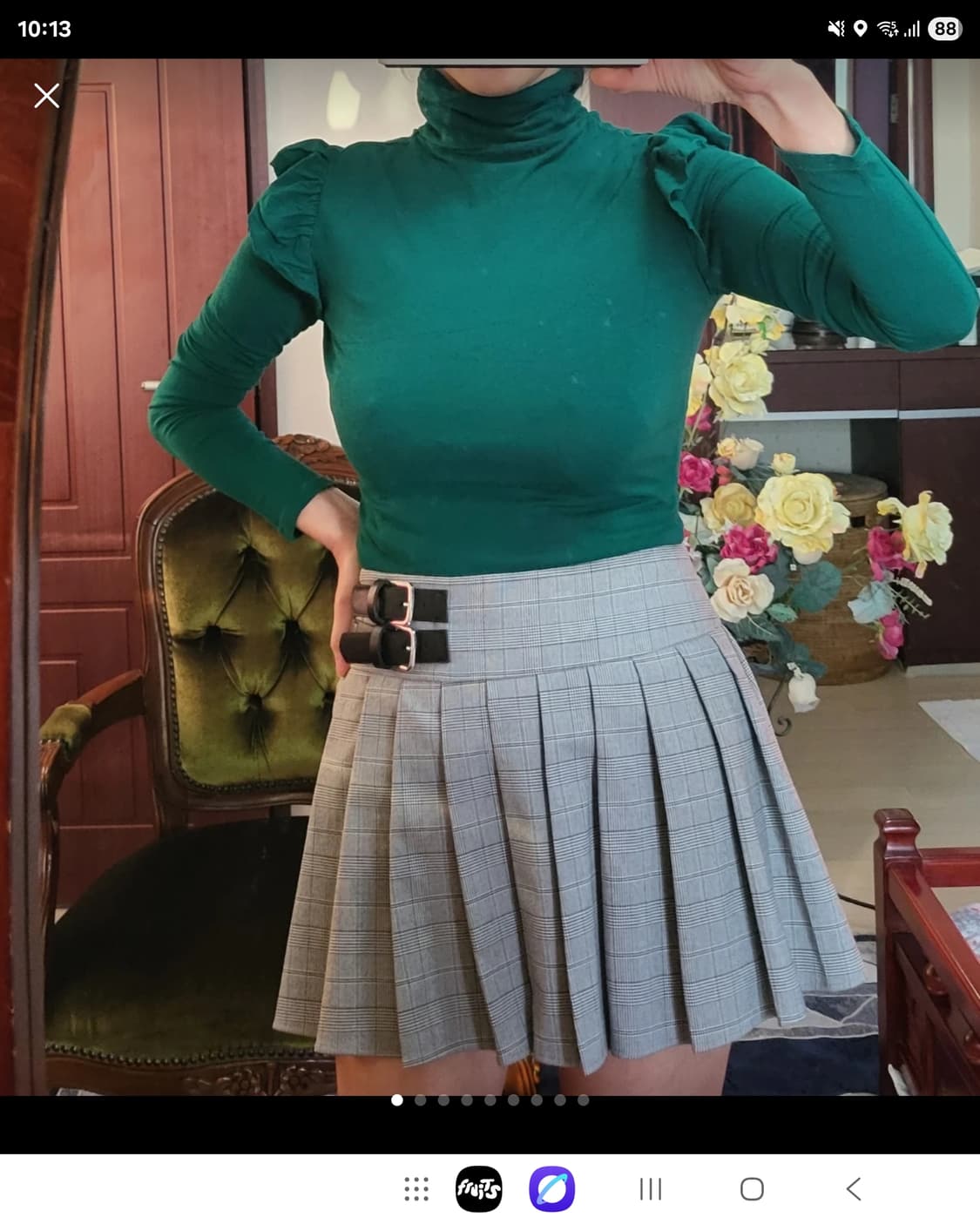 프랑스 모르간 모달 셔츠 그린 상품이미지1