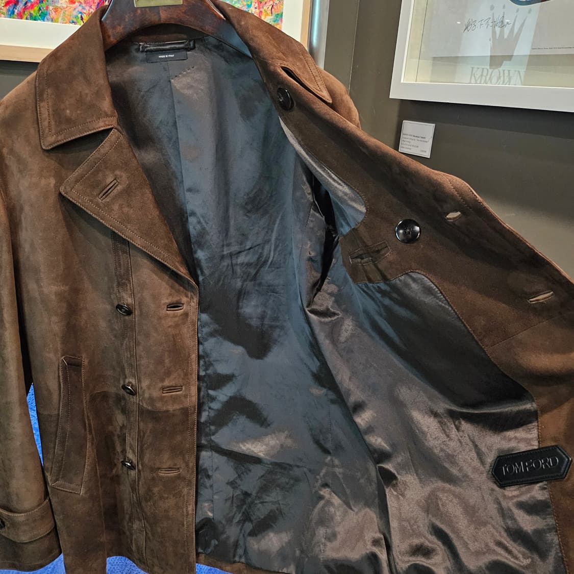 톰포드 캐시미어 스웨이드 신상 가죽 피 코트 상품이미지6