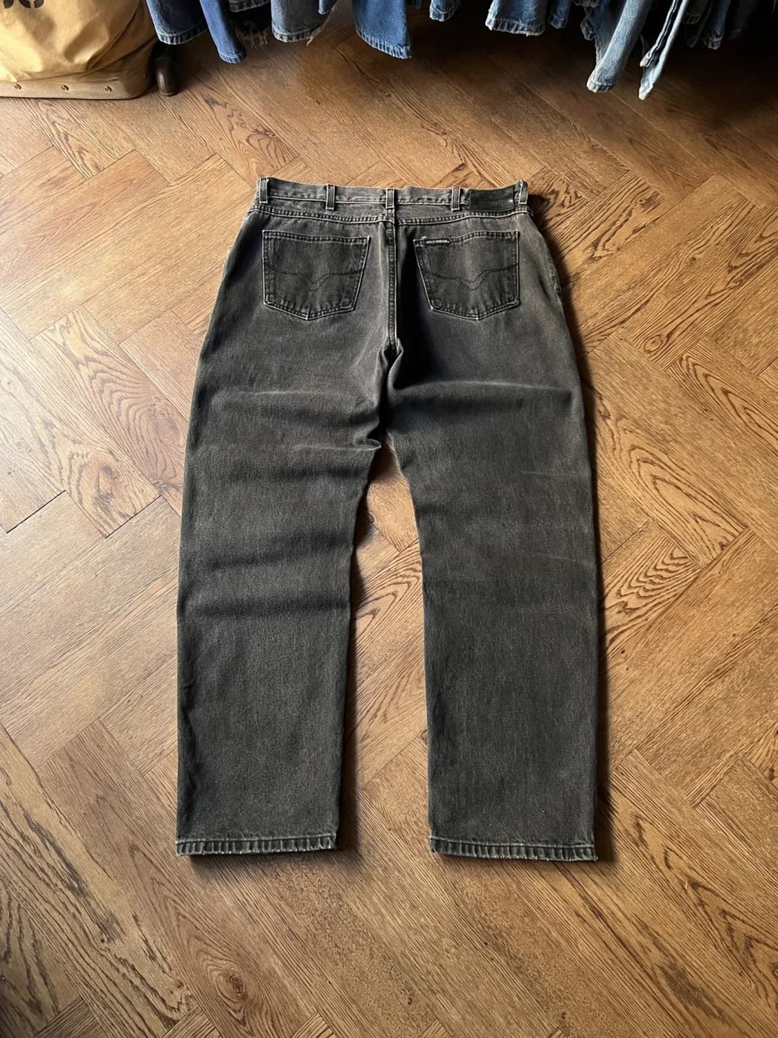 [38]00's 할리데이비슨 빈티지 워싱 흑청 데님 팬츠 상품이미지1