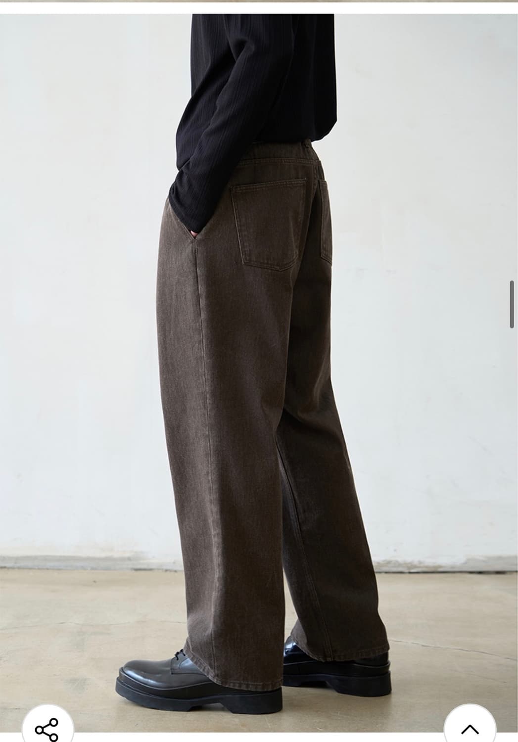 (새상품)(L)드로우핏 와이드 뉴트럴 컬러 데님 [BROWN] 판매 상품이미지5