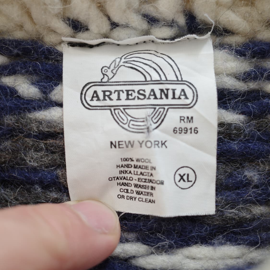 90s 빈티지 ARTESANIA 에콰도르 핸드메이드에스닉 울 니트 XL  상품이미지5