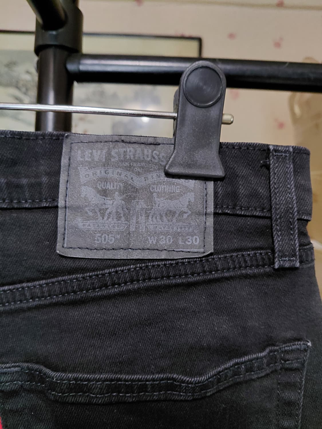 [리바이스505]레귤러핏 블랙 데님 청바지 30사이즈  상품이미지4