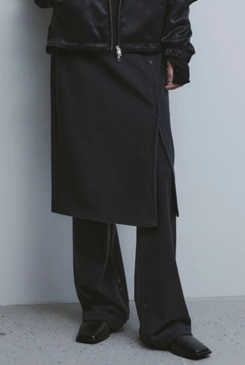 Youth 유스 레이어드 스커트 팬츠 (차콜) 상품이미지2