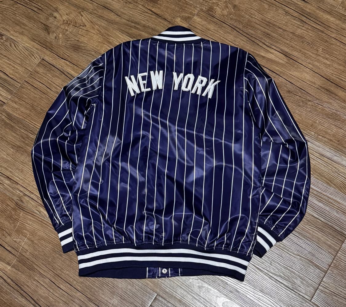 [L] 마제스틱 뉴욕 양키스 스트라이프 야구 점퍼 상품이미지3