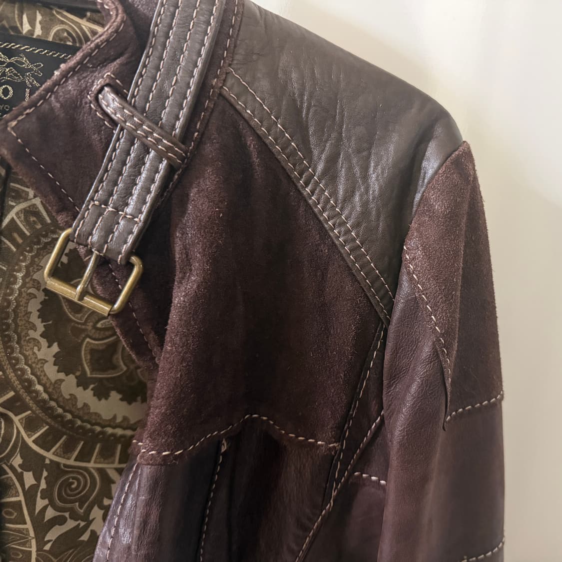 일본 빈티지 스웨이드 패치 가죽 자켓 상품이미지2