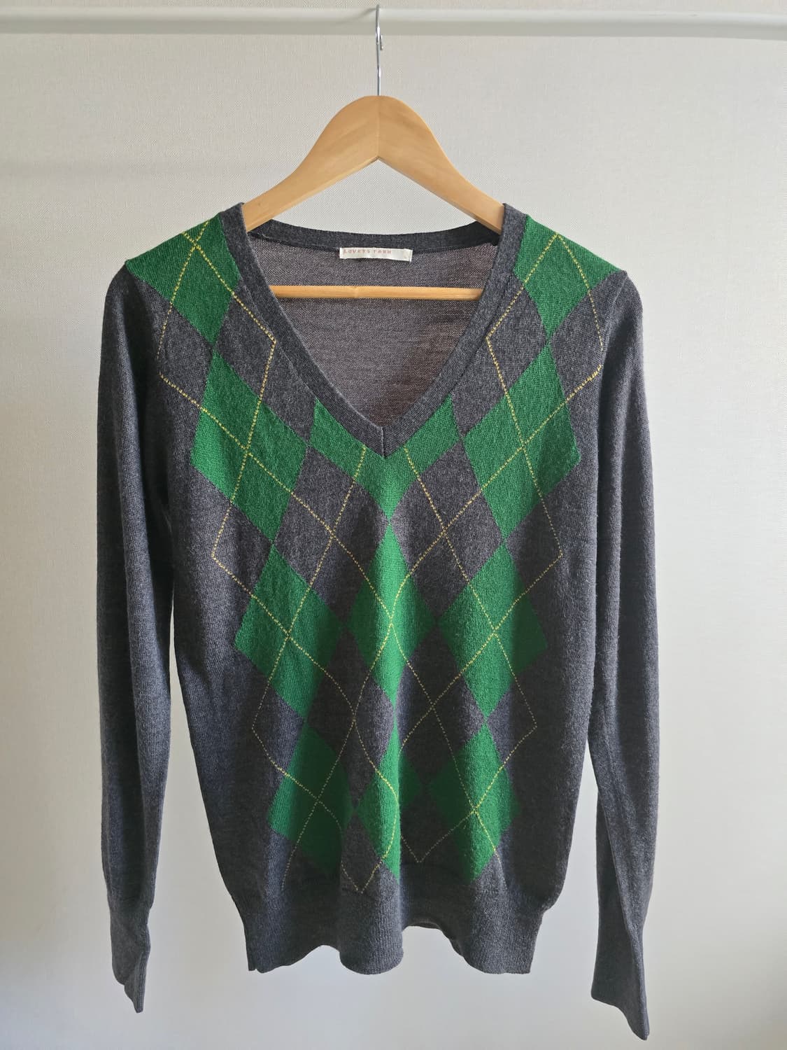 로리즈팜 LOWRYS FARM 아가일 브이넥 니트 상품이미지1