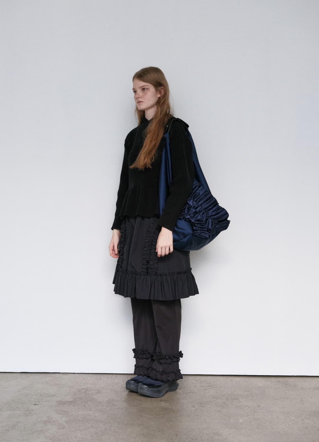 생긴스튜디오 banding ruffle nylon skirt -black 상품이미지1