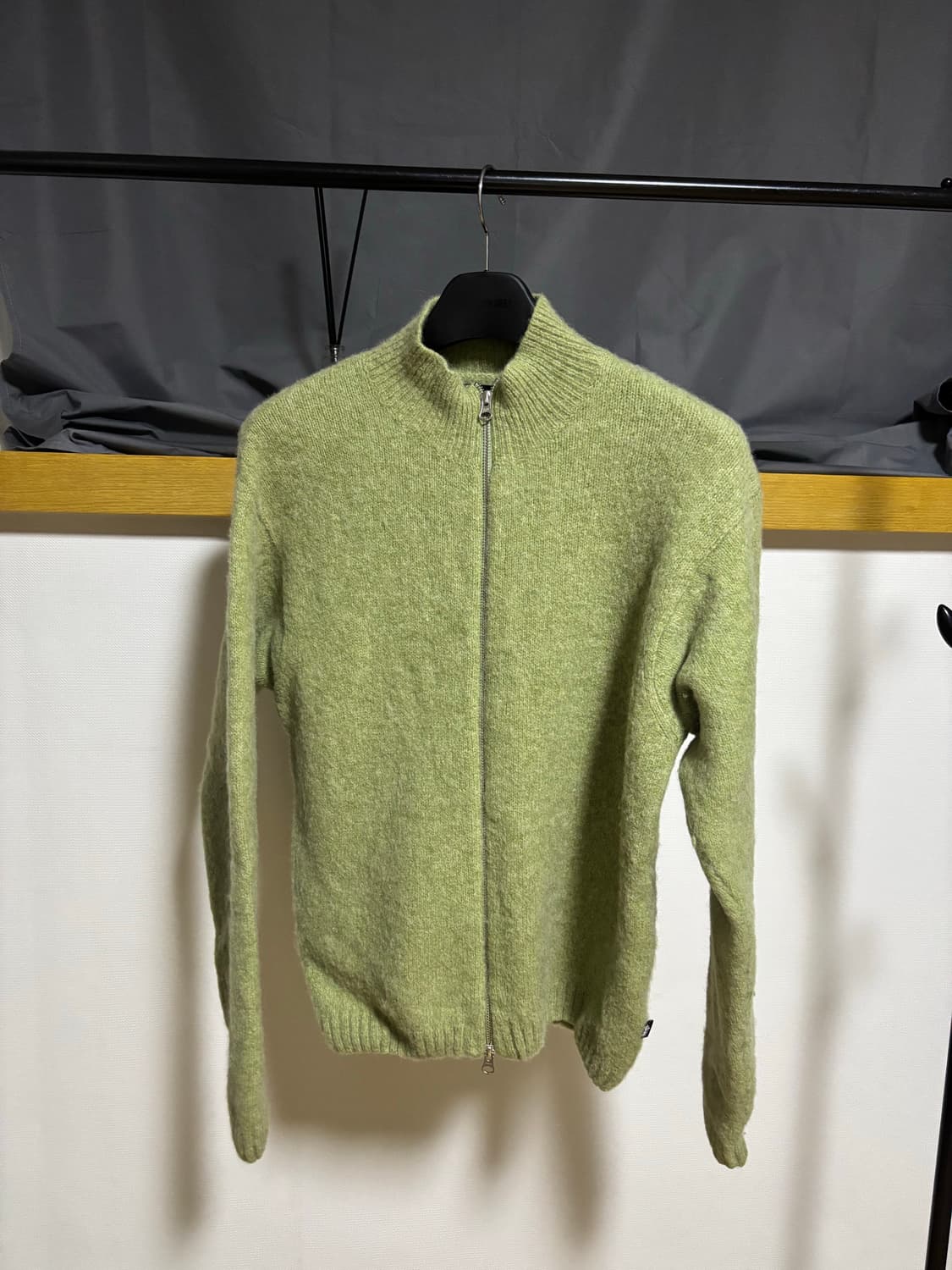 [M] STUSSY 스투시 브러쉬드 모크 풀 집 스웨터 세이지  상품이미지2