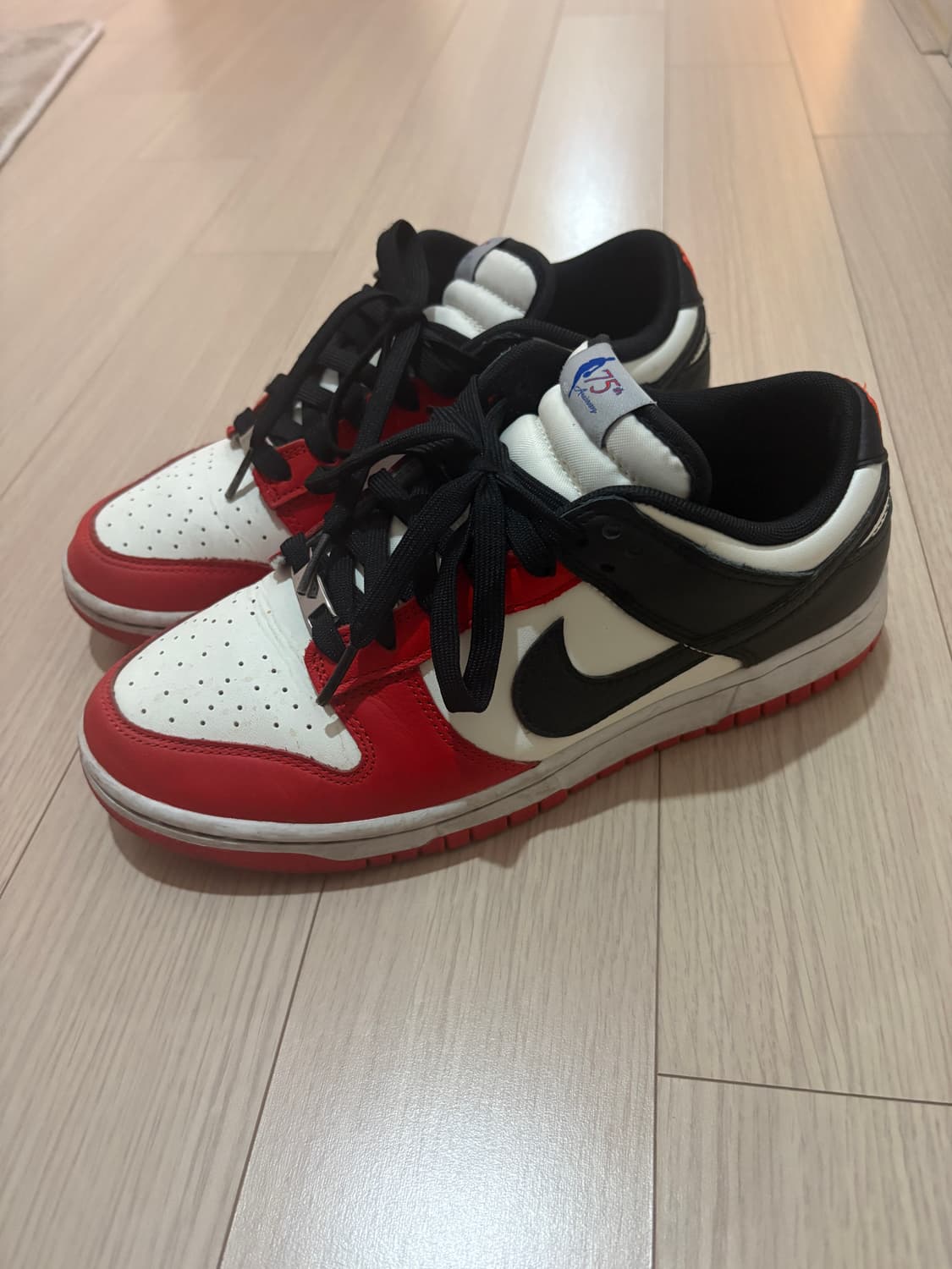 나이키 덩크 로우 레트로 EMB 블랙 앤 칠리 레드 상품이미지3