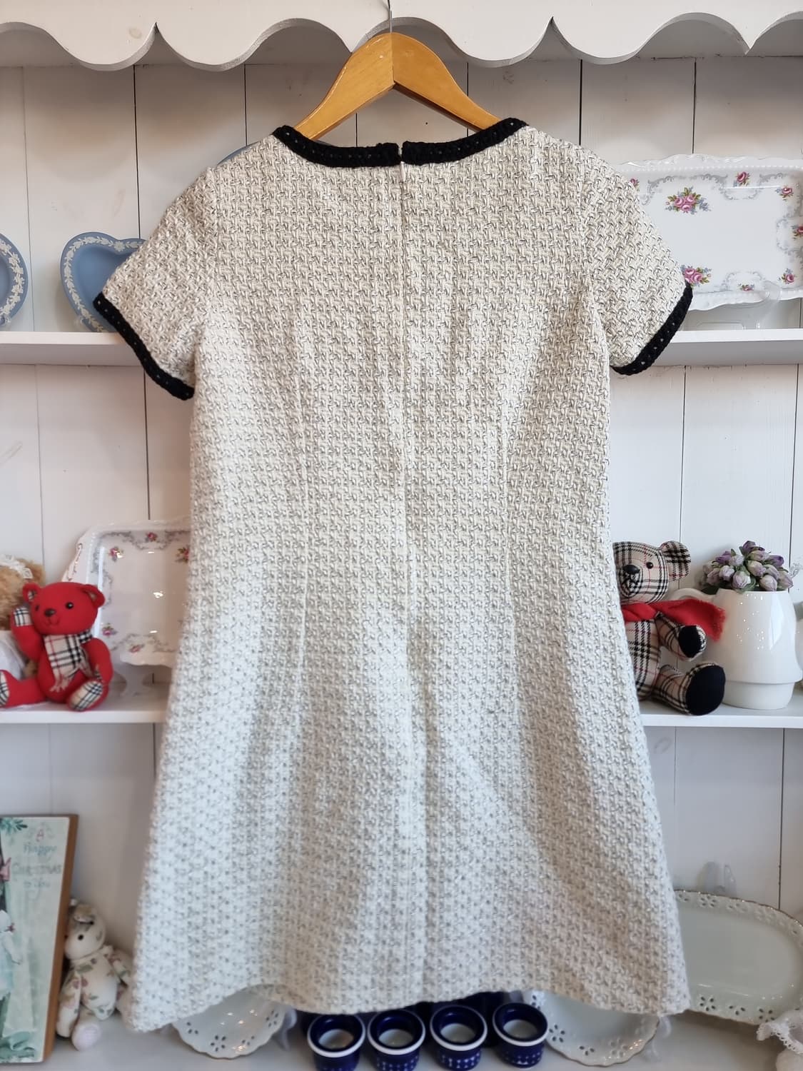 트위드 블랙 트리밍  원피스 상품이미지7