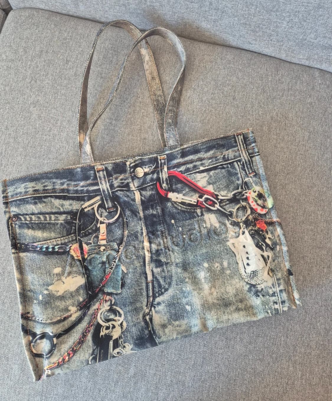 아크네 데님 트롱프뢰유 토트백 라지 가방 스튜디오 상품이미지2