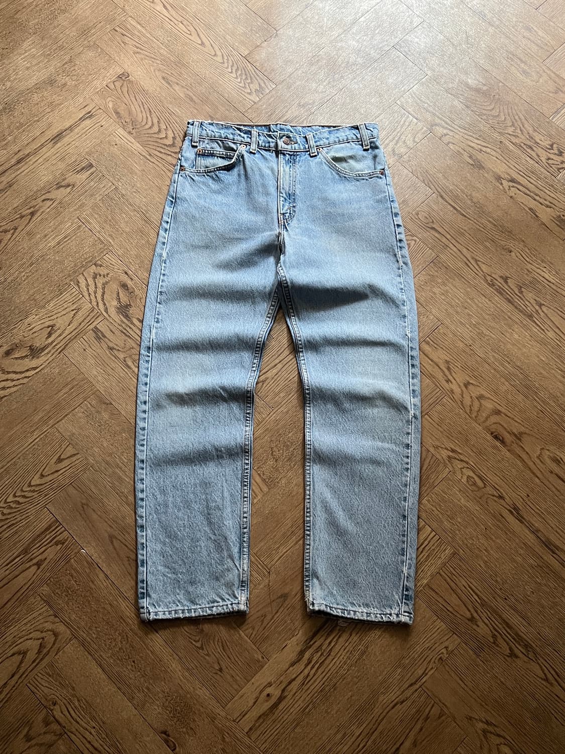 [32]90's 리바이스 USA 505 오렌지탭 빈티지 워싱 데님 팬츠 상품이미지2