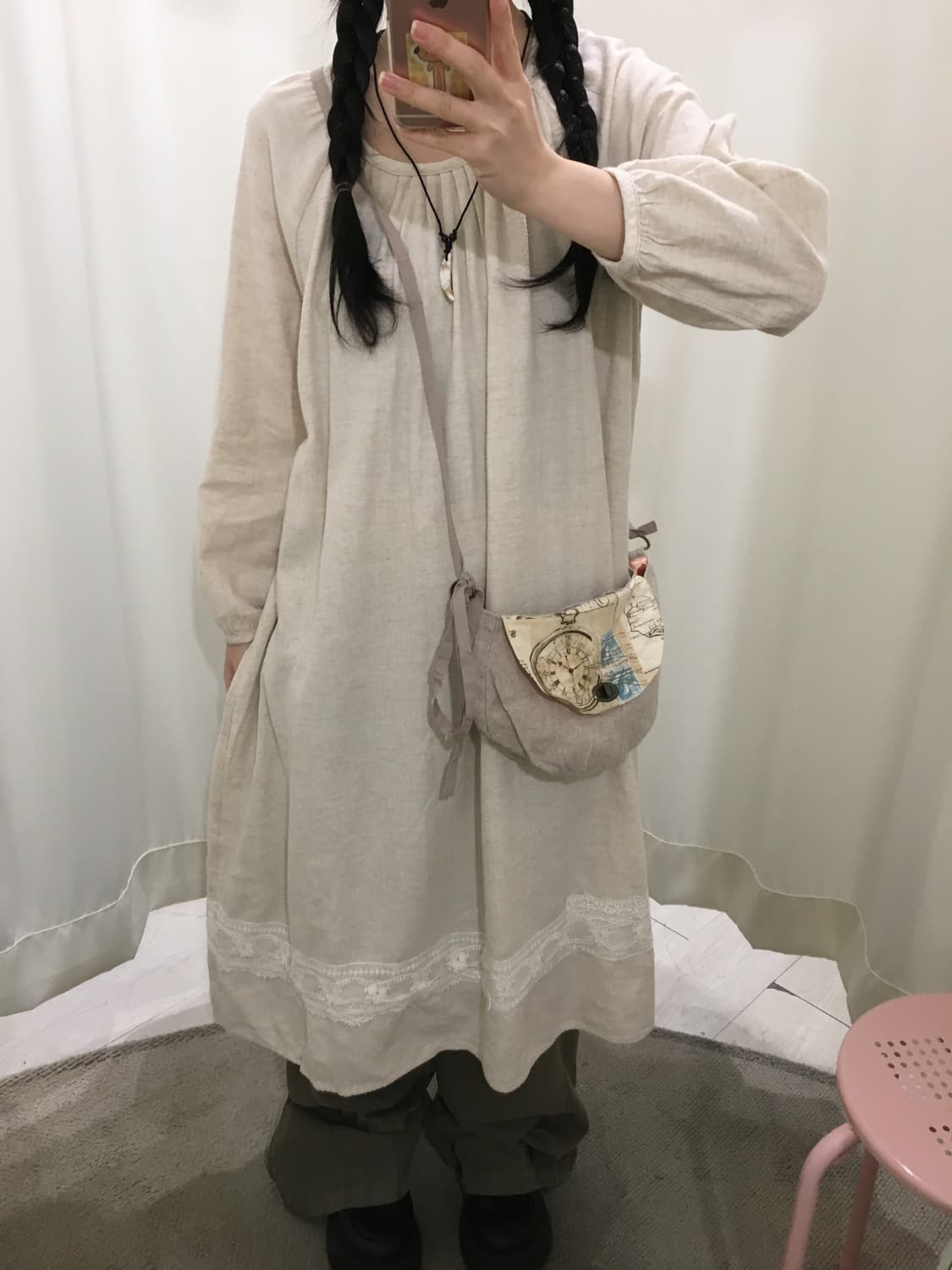 SM2 모리걸 오트밀 레이스 롱 원피스 상품이미지5