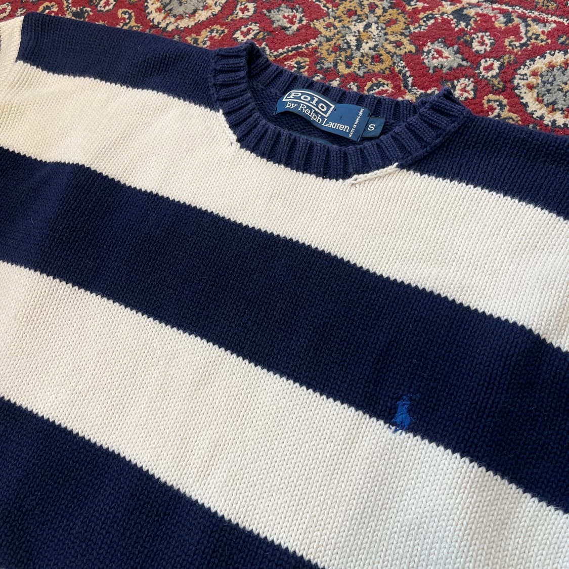 90s 폴로 랄프로렌 스트라이프 코튼 니트 [ 95 ] 상품이미지2