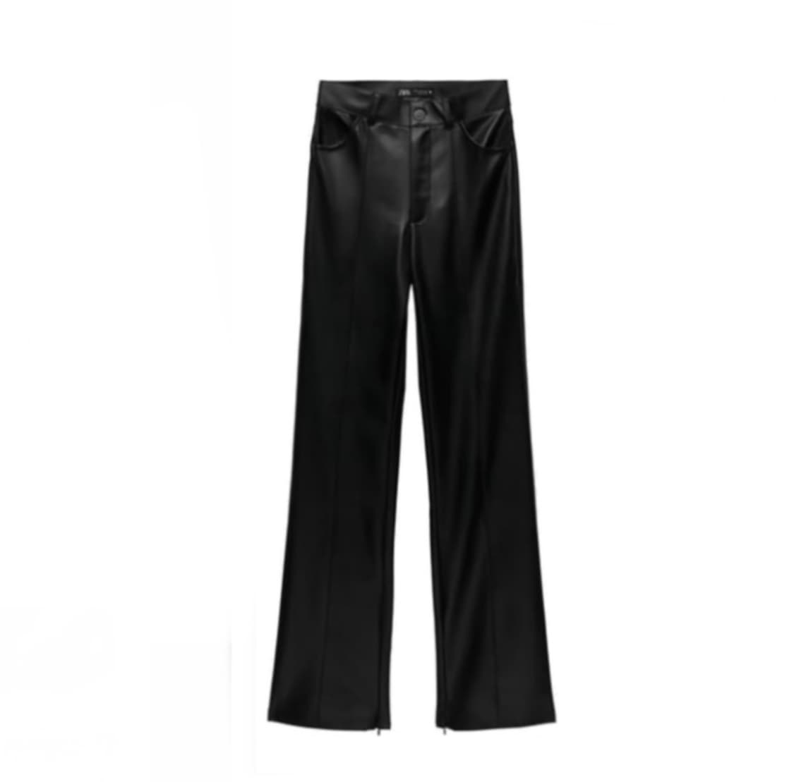 XS) ZARA 자라 에코 레더 부츠컷 팬츠 바지 상품이미지2