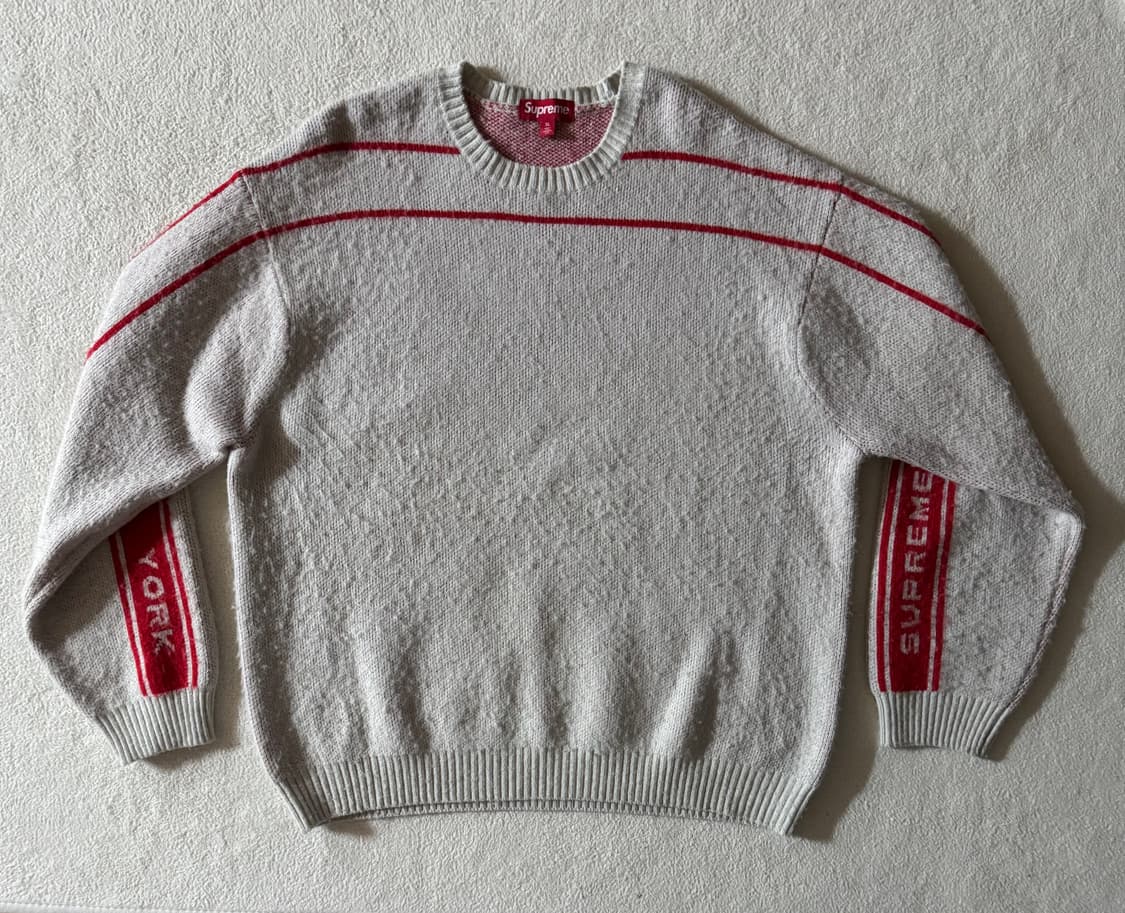 슈프림 백 스트라프 스웨터 화이트 XL 상품이미지3