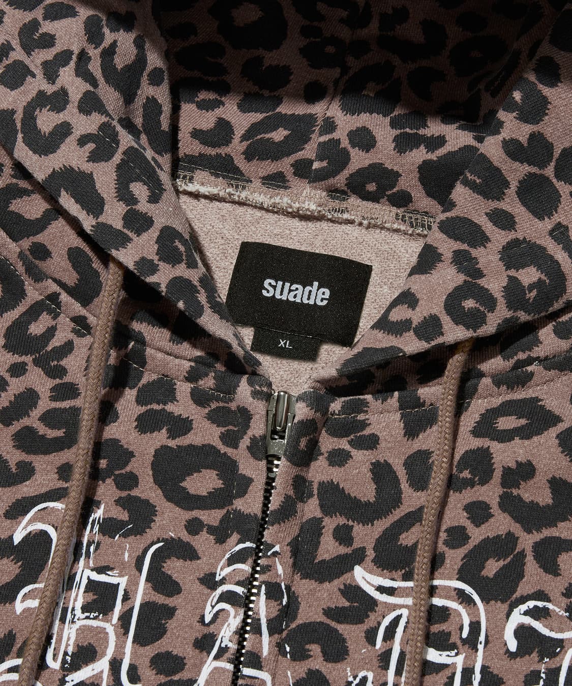 스웨이드 레오파드 후드 집업 상품이미지7