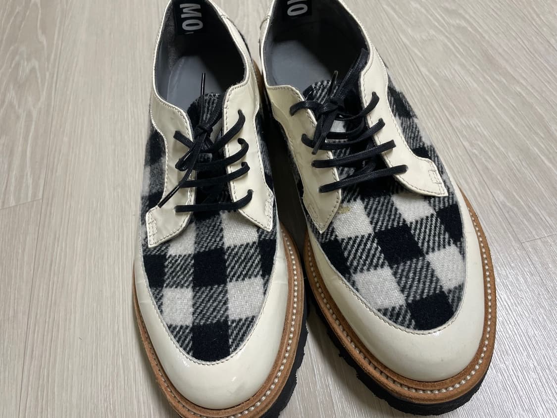 MSGM 화이트 체크 무늬 로퍼 스니커즈 신발 상품이미지3