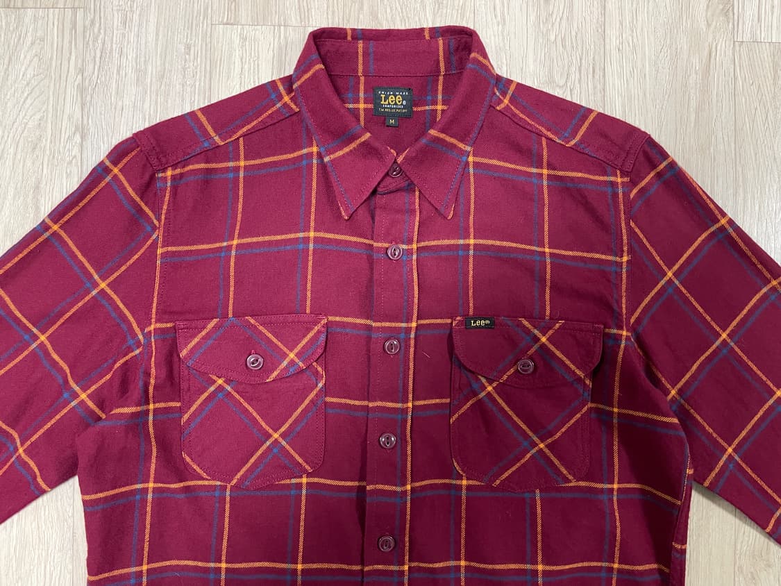 95~100) 60's 복각 Lee 플란넬 워크셔츠 상품이미지4