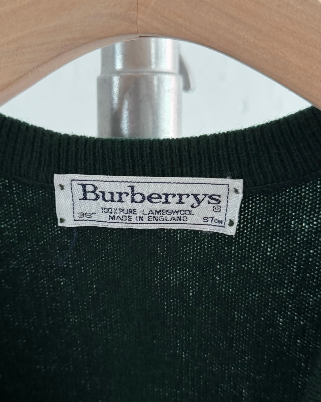 Burberry 버버리 크레스트로고 그린컬러 램스울 니트 베스트 상품이미지5