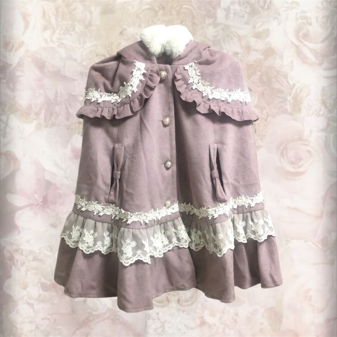 초희귀 엑시즈팜 히메갸루 라떼갸루 케이프 코트 빈티지 리즈리사 모리걸 상품이미지2