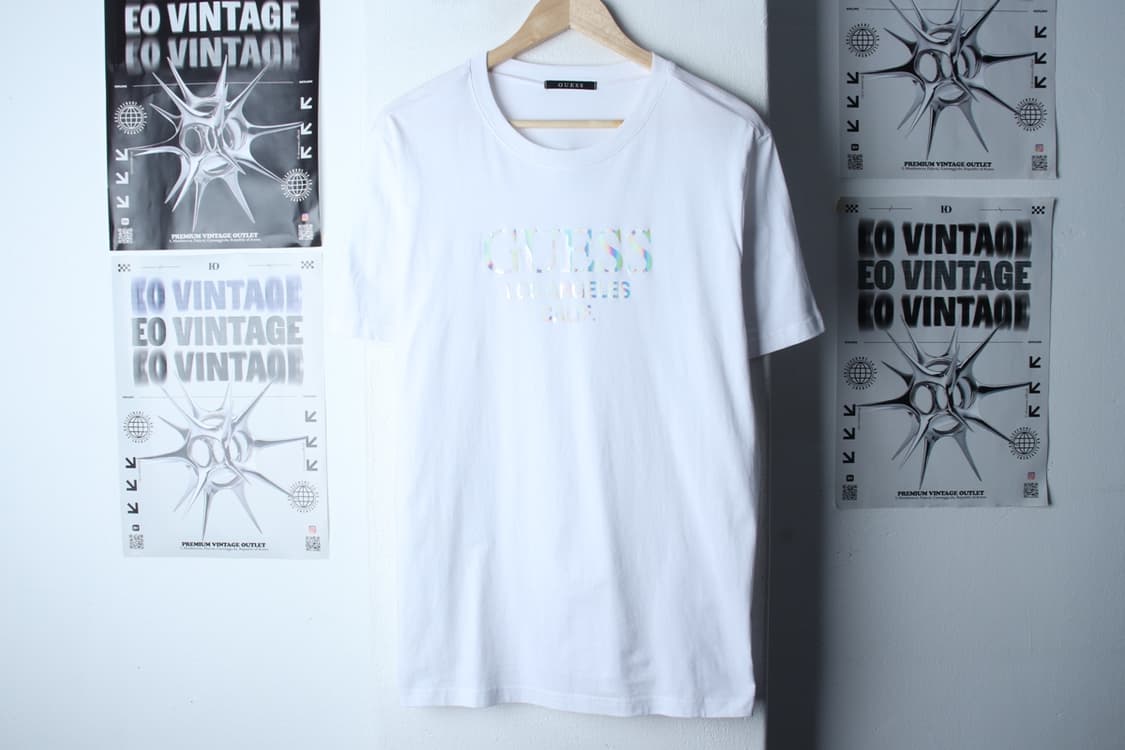 (XL-2XL) 게스 반팔 티셔츠 빅로고 화이트 홀로그램-H31325 상품이미지2
