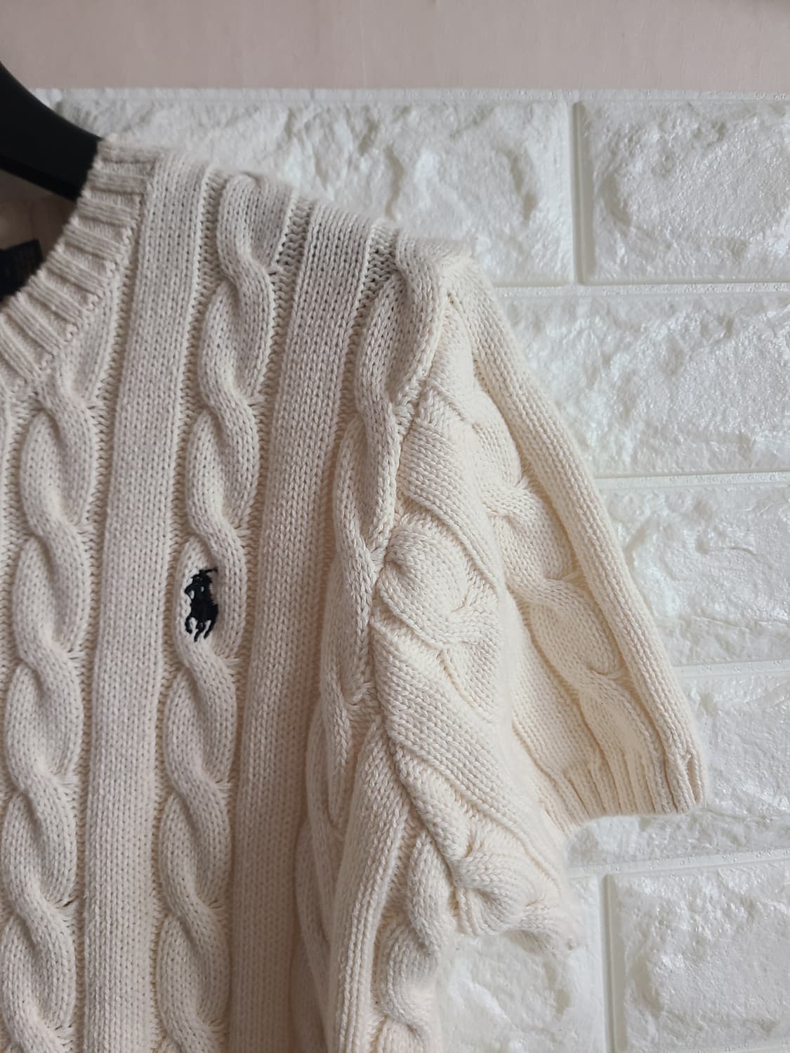 폴로 랄프로렌 케이블 반팔 니트 S 상품이미지2
