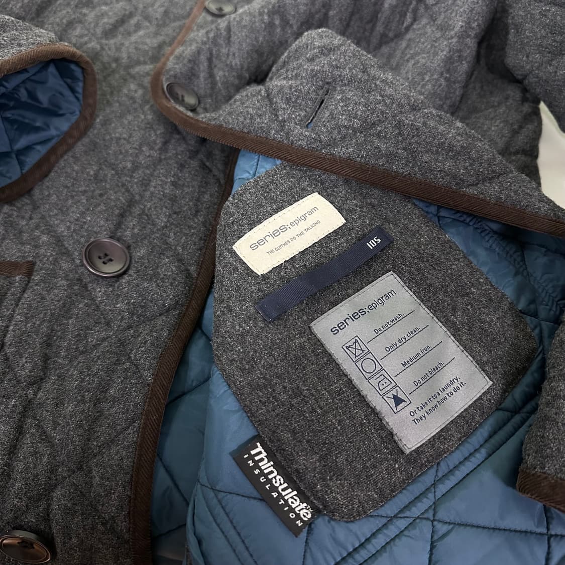 L 105 시리즈 진그레이 코듀로이카라 울 퀼팅자켓 상품이미지2