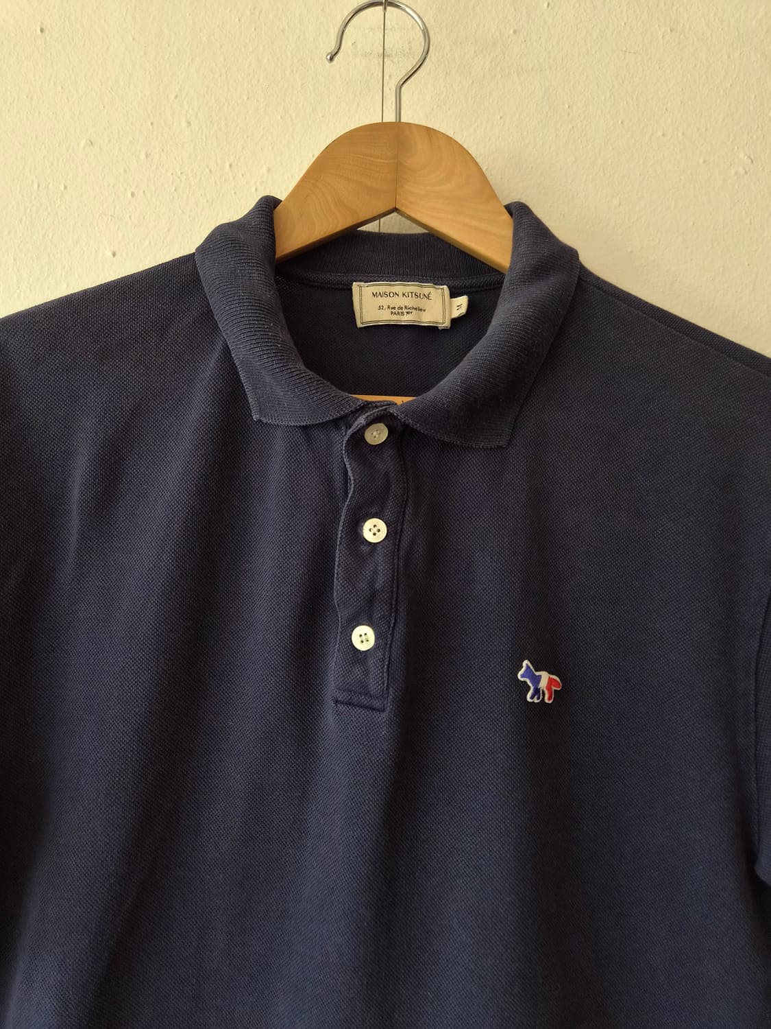 메종키츠네 남성 네이비PK반팔카라티셔츠 M사이즈 상품이미지1